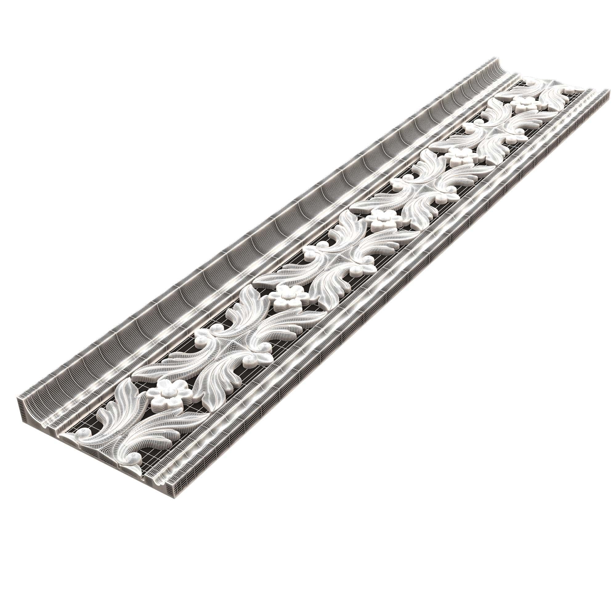 Cornice Decoration Molding 048 Low-poly 3D model_9