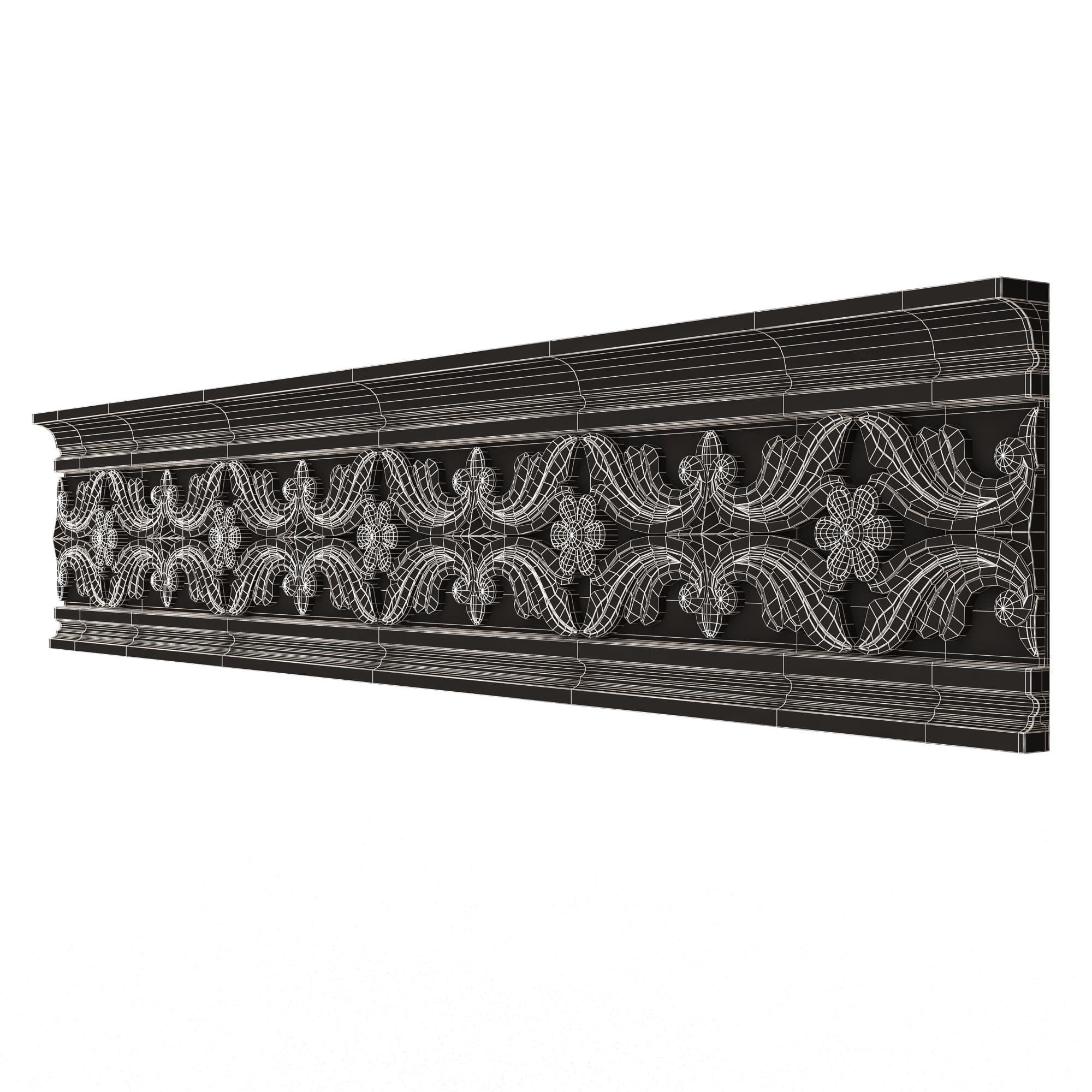 Cornice Decoration Molding 048 Low-poly 3D model_12
