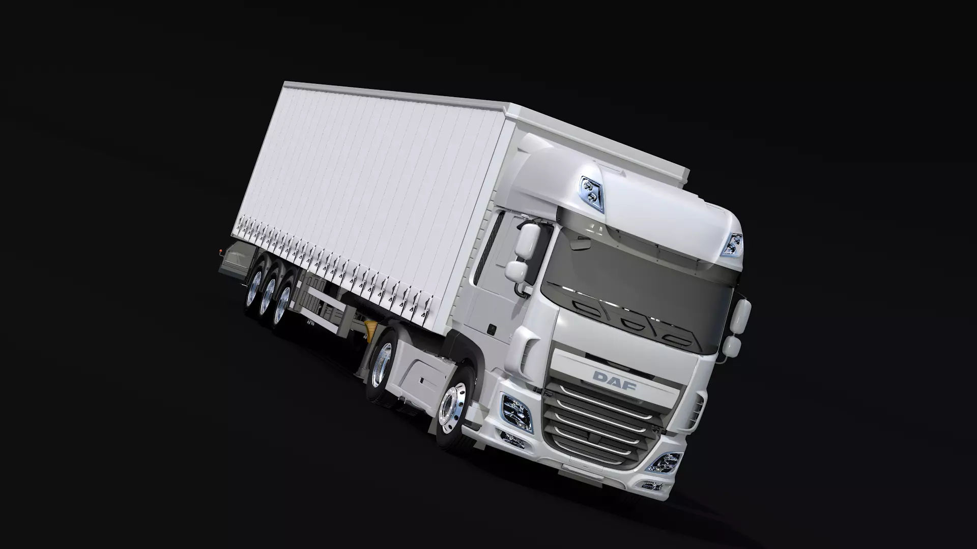 2018 DAF 106 XF EURO 6 4X2 Trailer Sider Low-poly 3D model