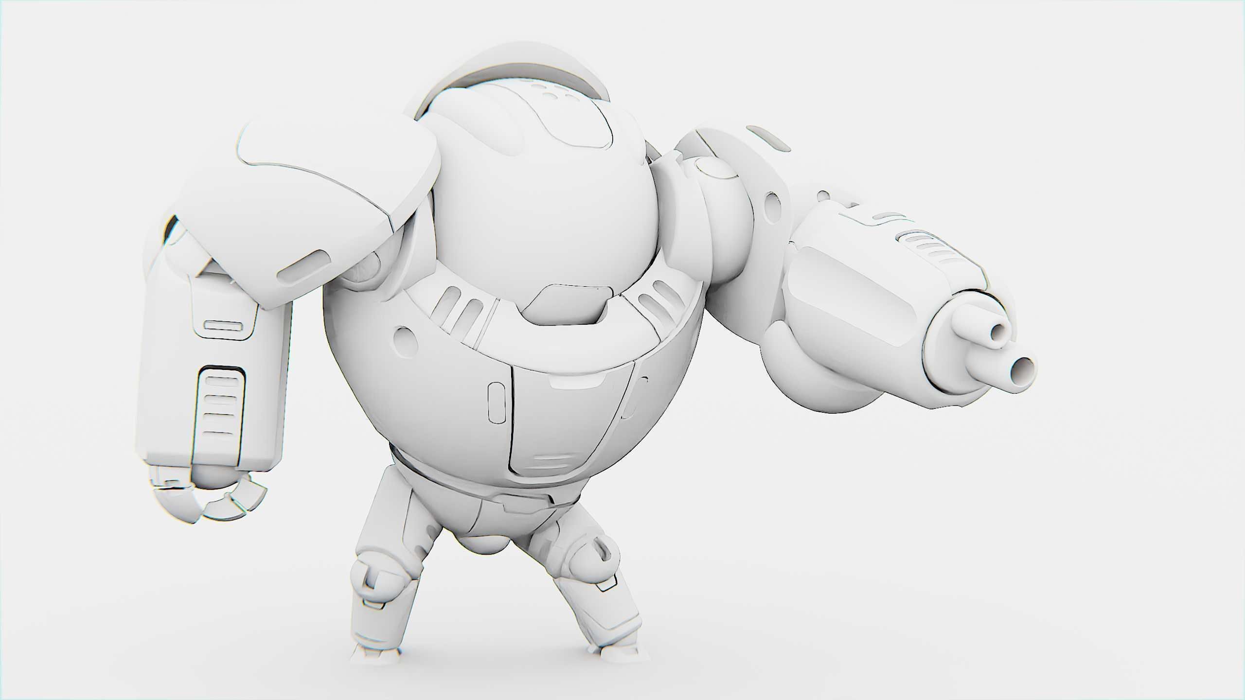 BATTLE DROID SLAME Rigged for Unreal Engine - Unity - MIXAMO  3D model_35