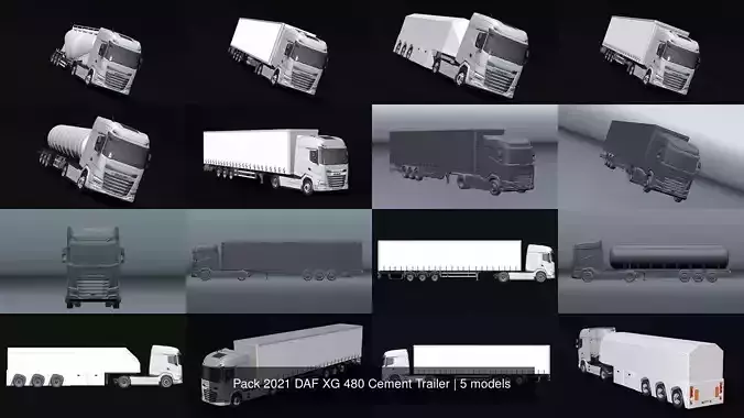 Pack 2021 DAF XG 480 Cement Trailer