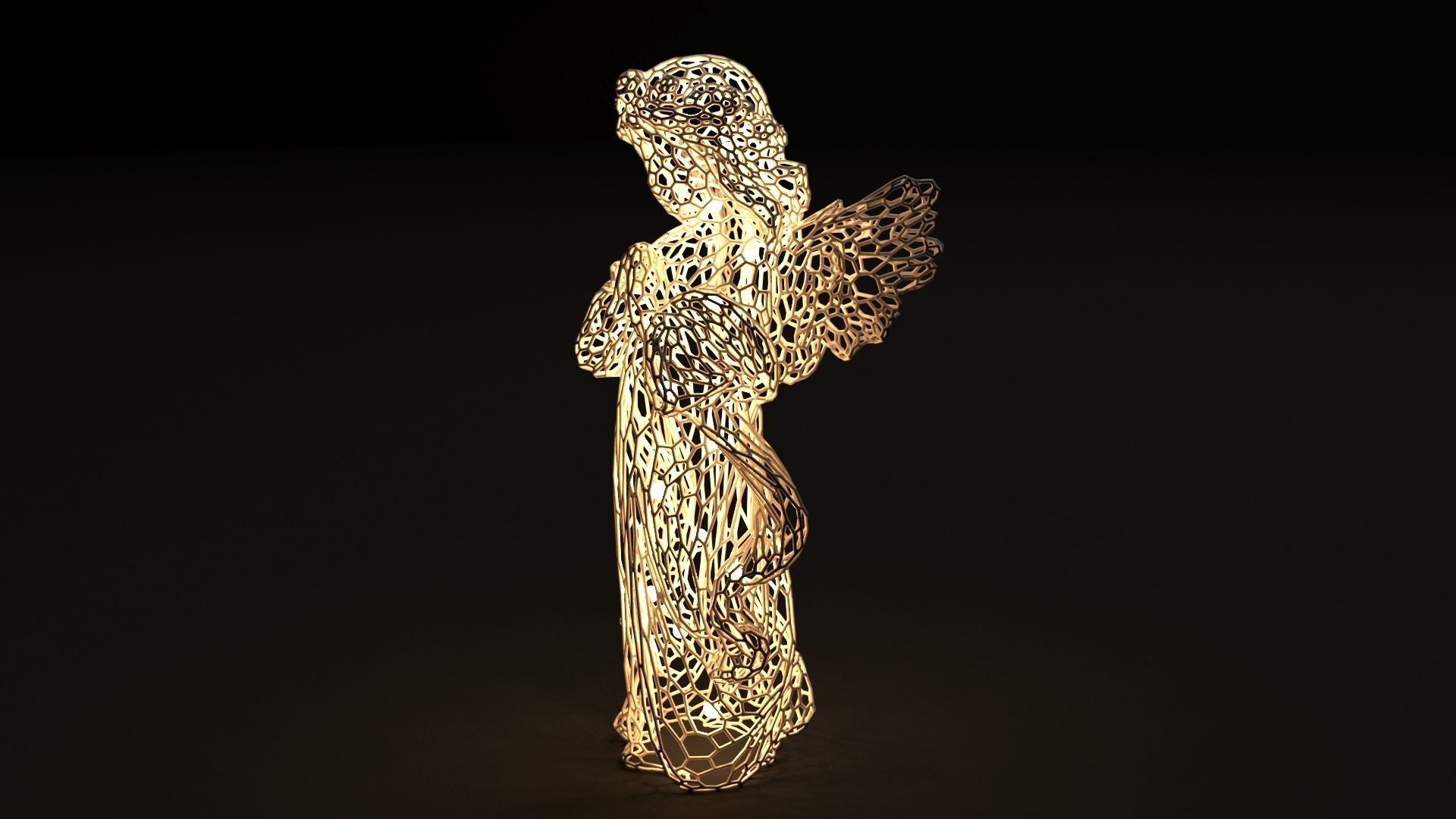 Angel figurine 3D print model_3