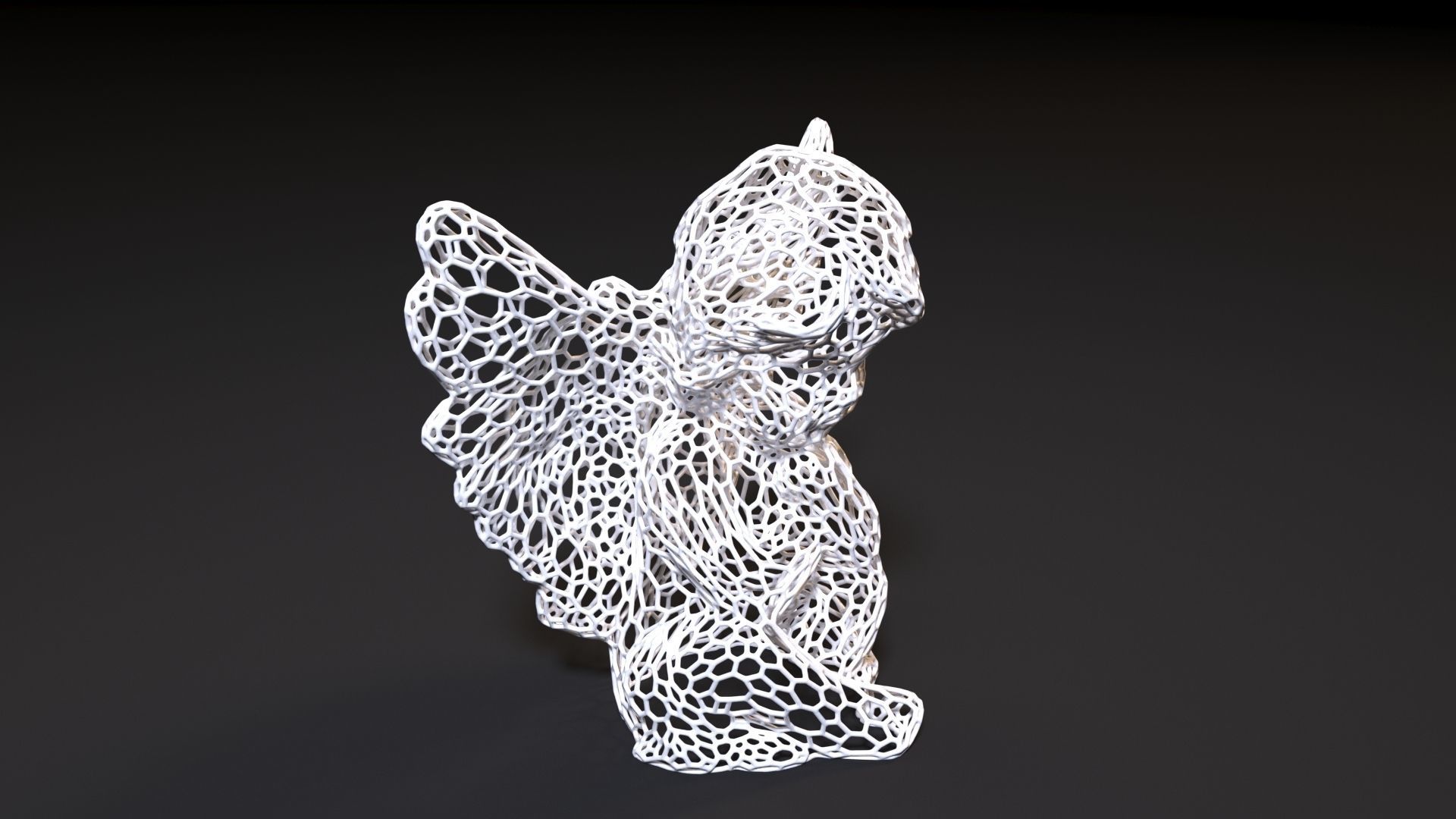 Angel statue 3D print model_7