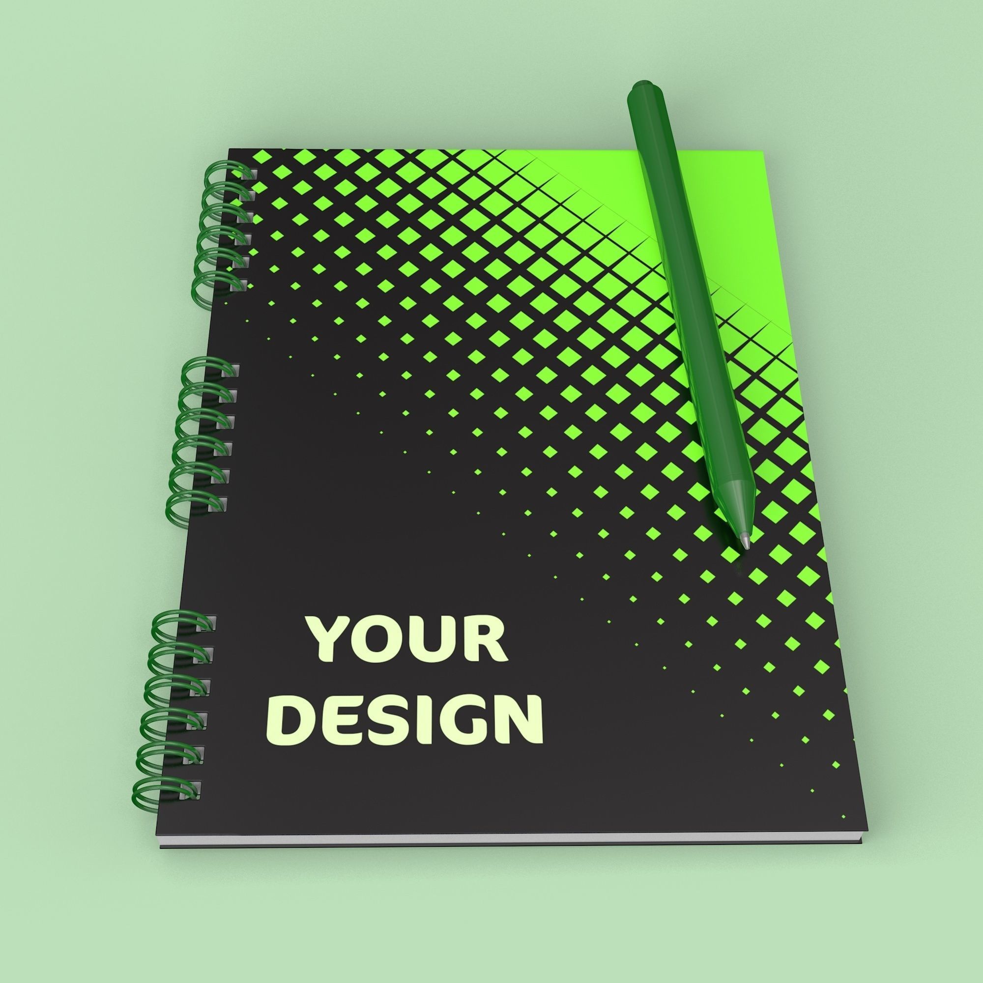 Notepad with Pen 3D model_5