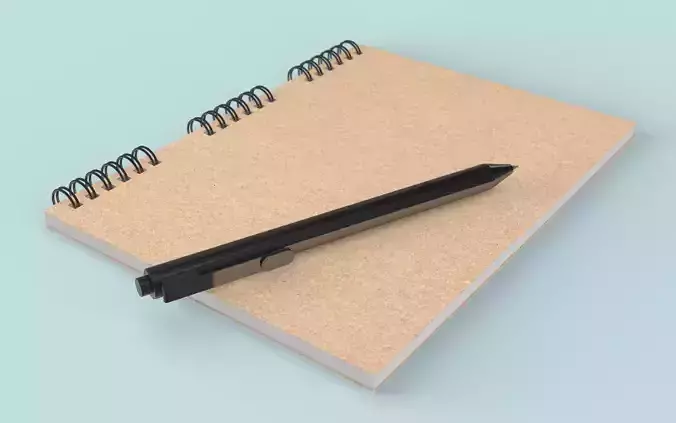 Notepad with Pen 3D model