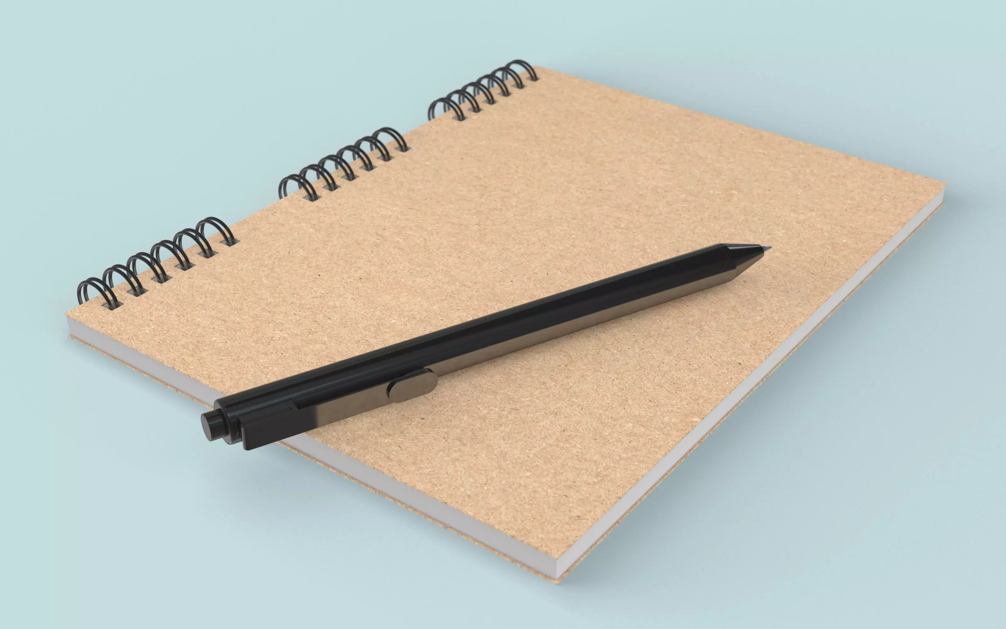 Notepad with Pen 3D model_0