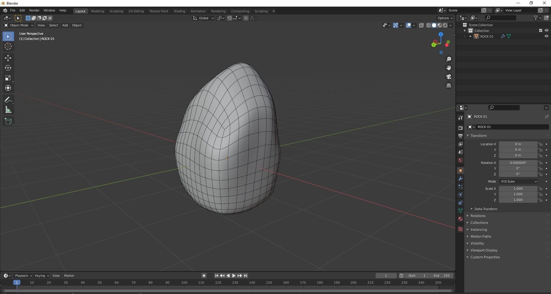 Cartoon Rock Low-poly 3D model_2