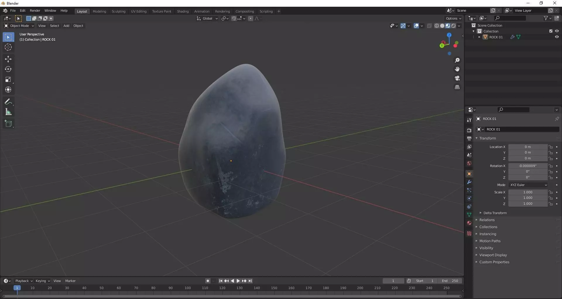 Cartoon Rock Low-poly 3D model_0