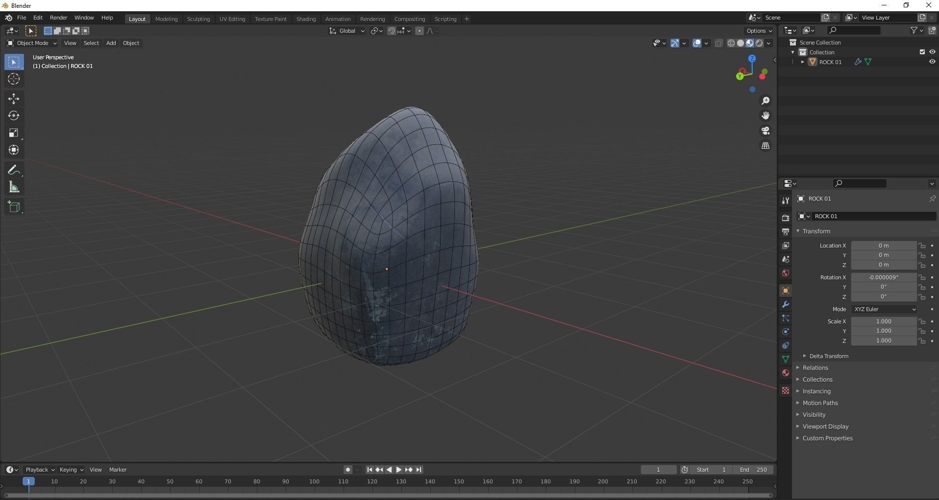 Cartoon Rock Low-poly 3D model_1