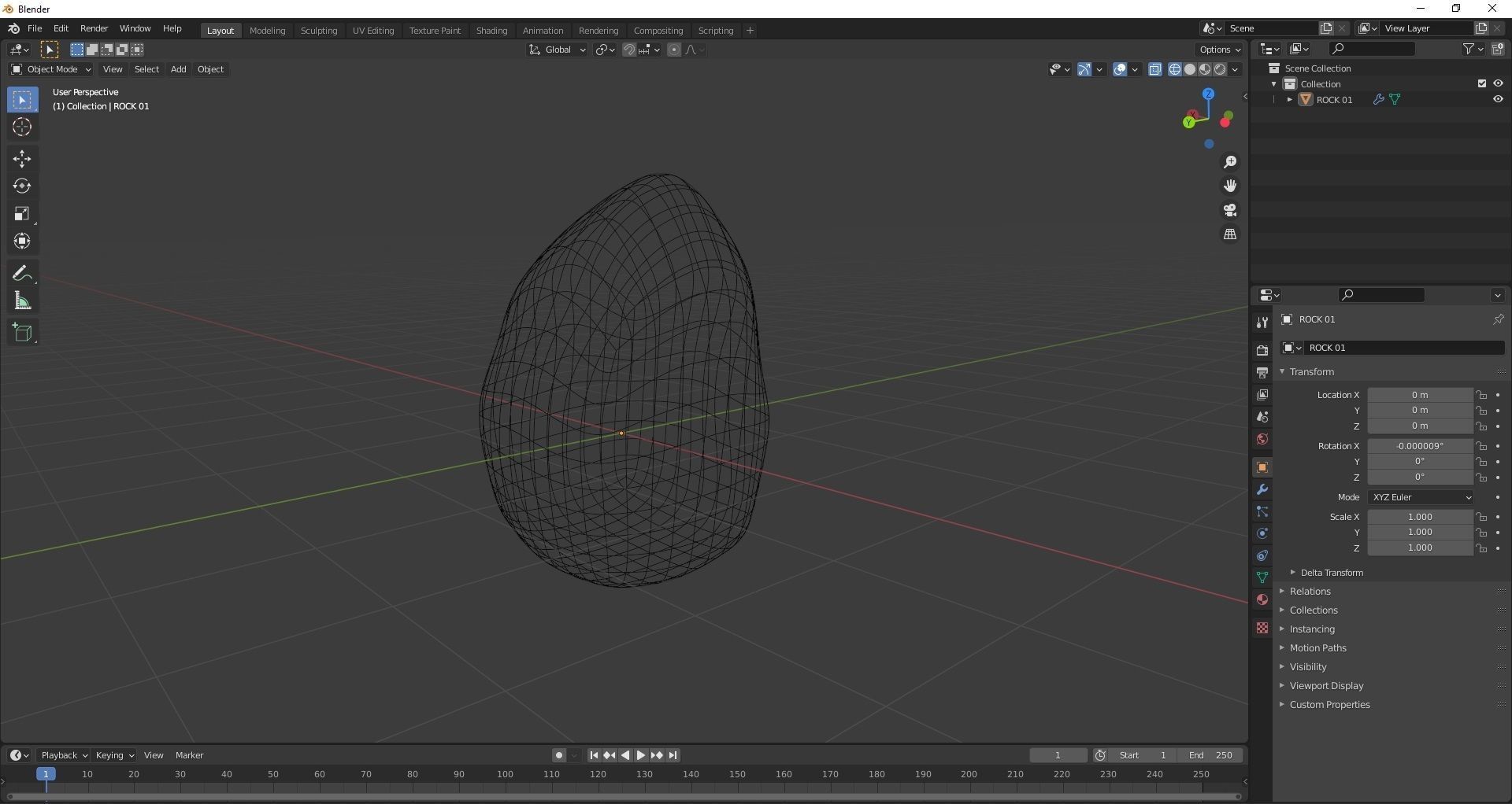 Cartoon Rock Low-poly 3D model_3