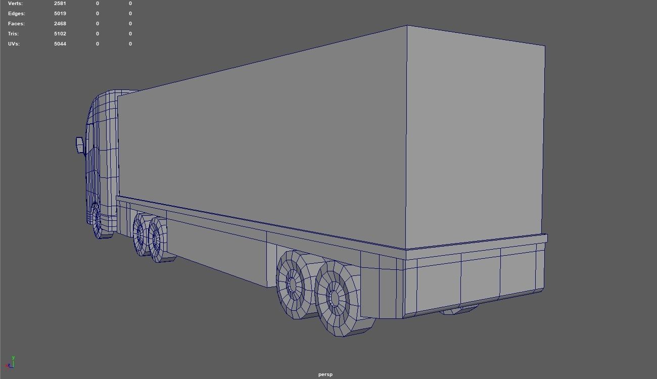 Low Poly Truck 02 Low-poly 3D model_10