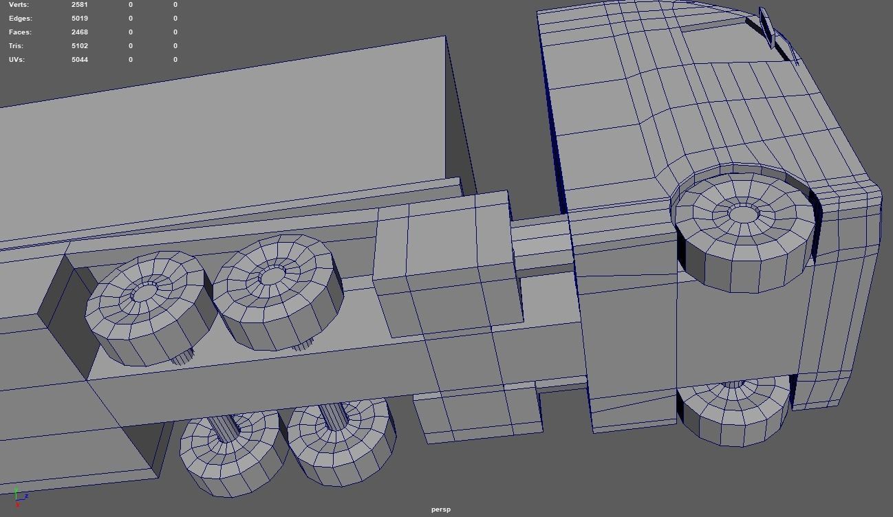 Low Poly Truck 02 Low-poly 3D model_12
