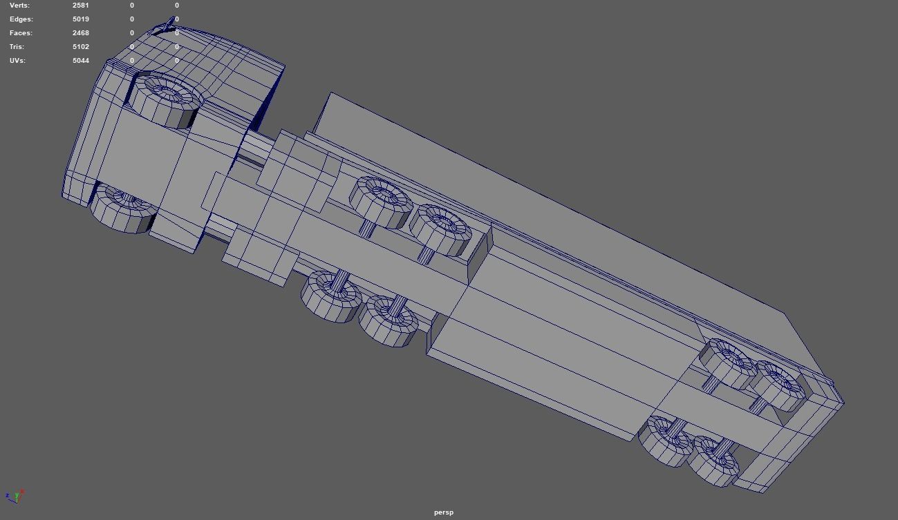 Low Poly Truck 02 Low-poly 3D model_8