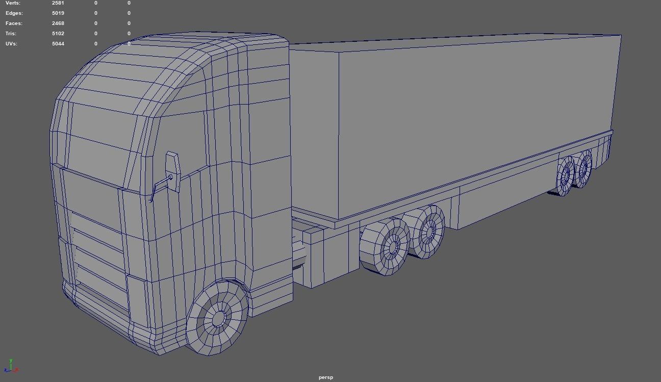 Low Poly Truck 02 Low-poly 3D model_7