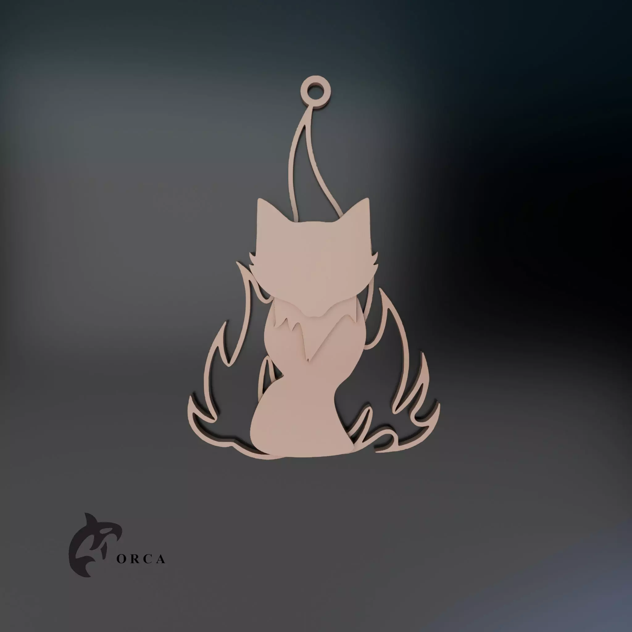 Fox KeyChain 3D model_0