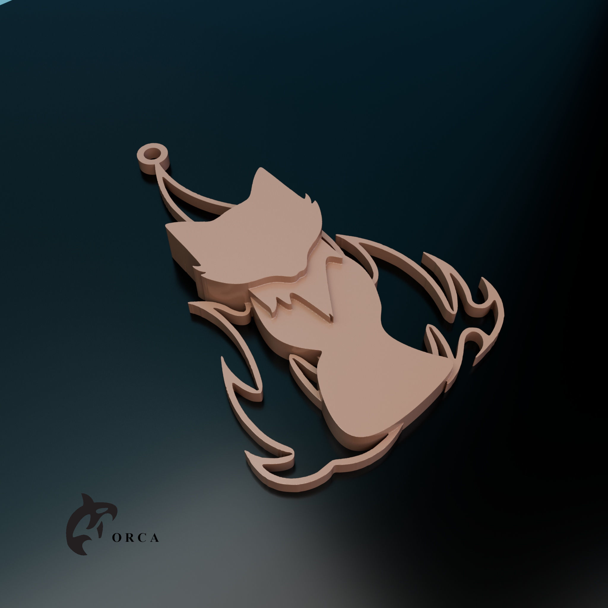 Fox KeyChain 3D model_2