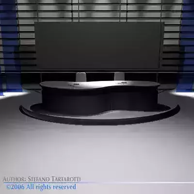 TV news studio 3D model