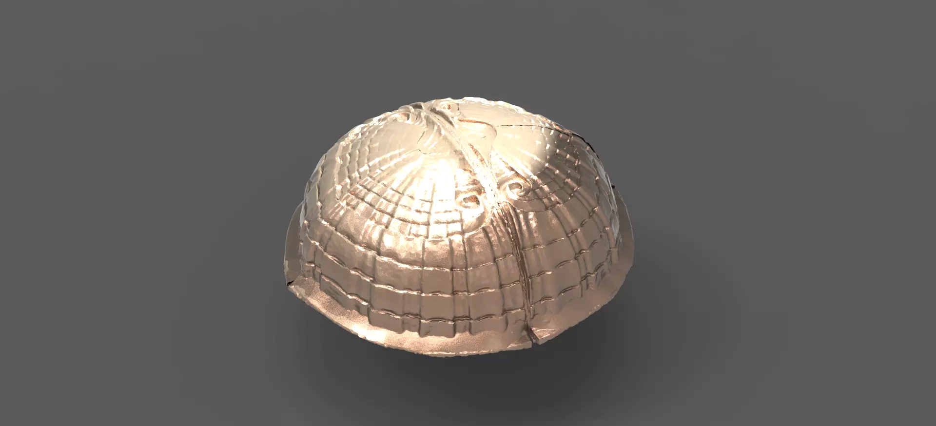 Baroque Shell dome sculpture low poly 3D model_0