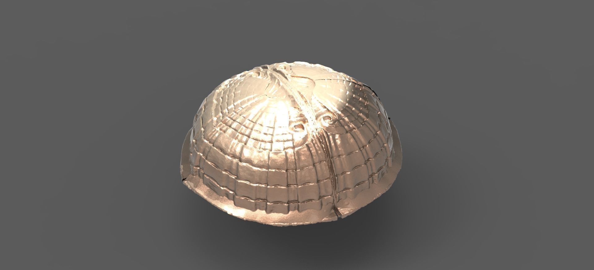 Baroque Shell dome sculpture low poly 3D model_1