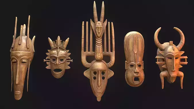 African tribal mask collection 2 