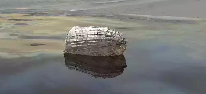 Carved Sea shell rock stone turret Low-poly 3D model
