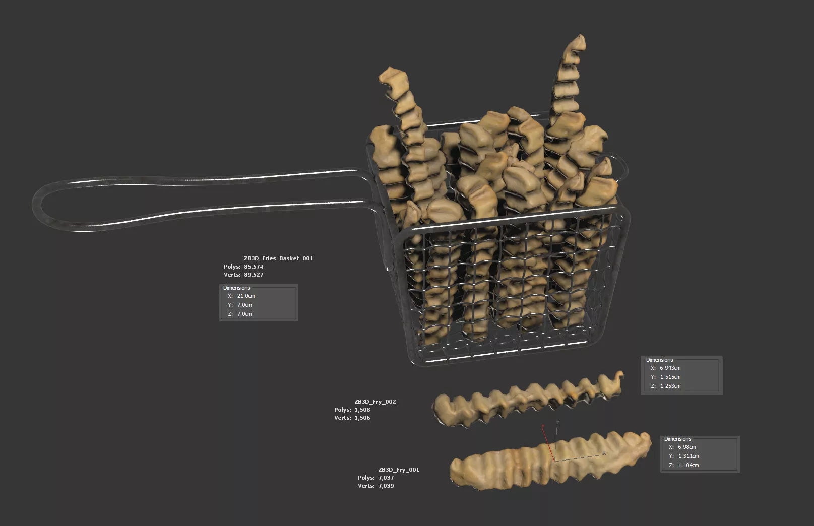 Fries Basket 3D model_5