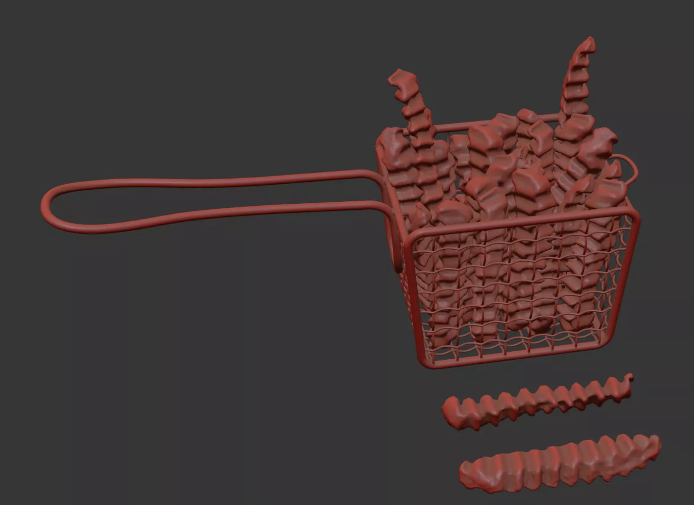 Fries Basket 3D model_6