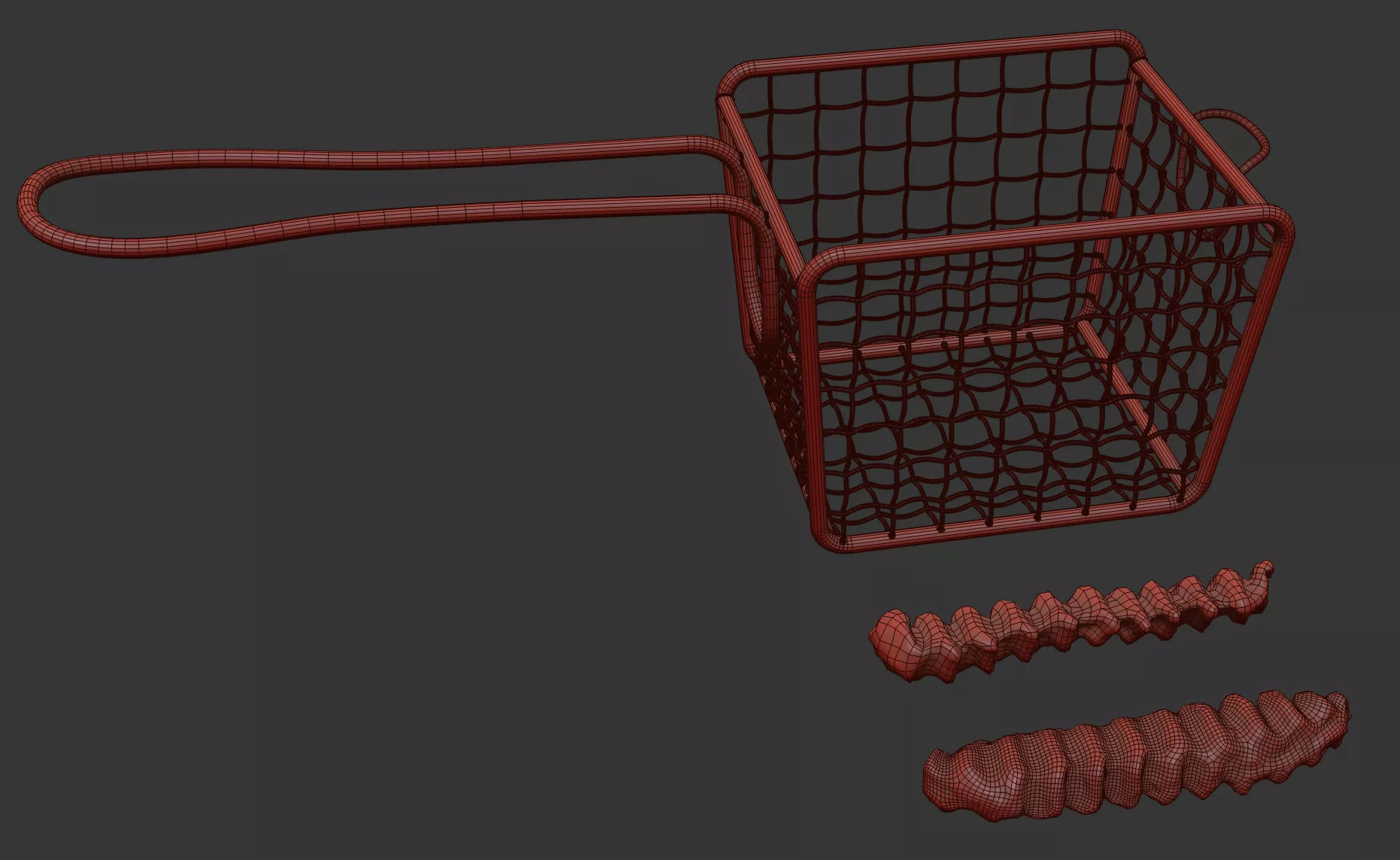 Fries Basket 3D model_7