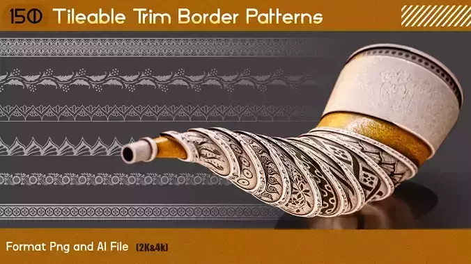 Modern Border Pattern - Alpha Brush Texture