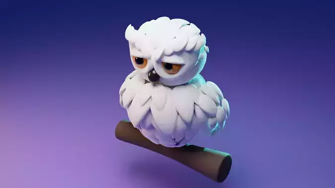 Owl in 3D blender Hedwig
