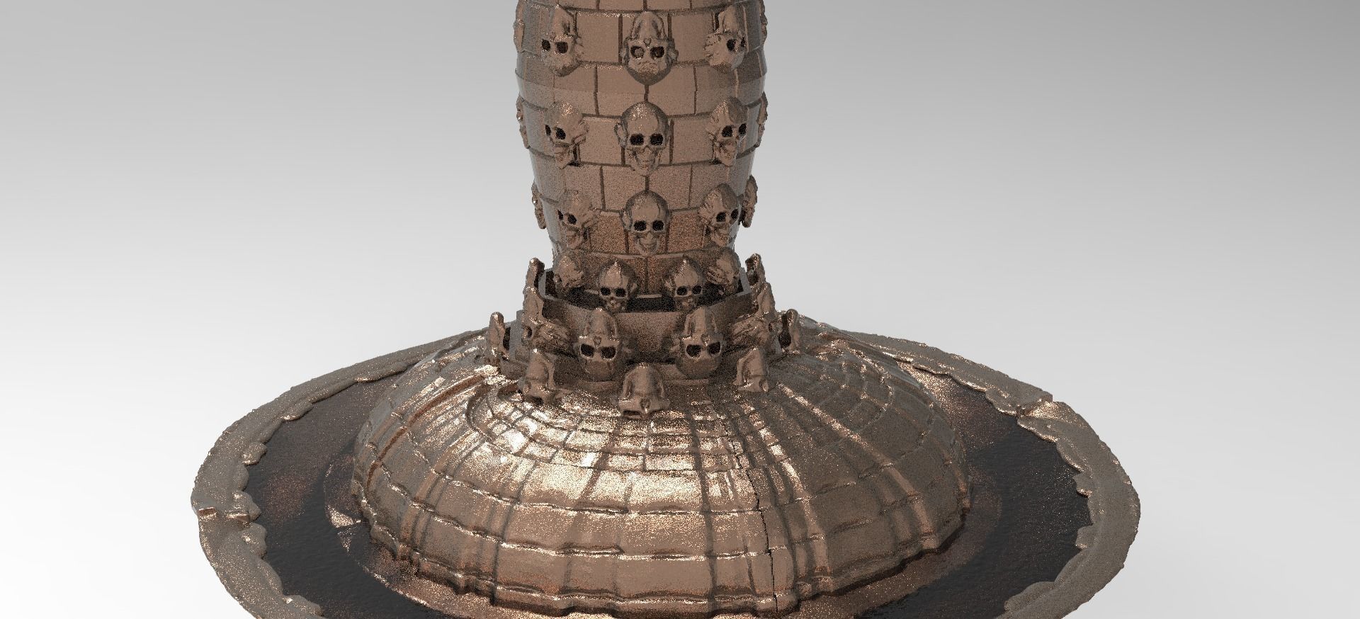 Crypt keeper Scull fountain explosion collection 3D model_4