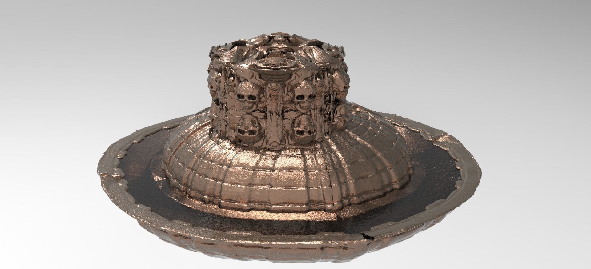 Crypt keeper Scull fountain explosion collection 3D model_1