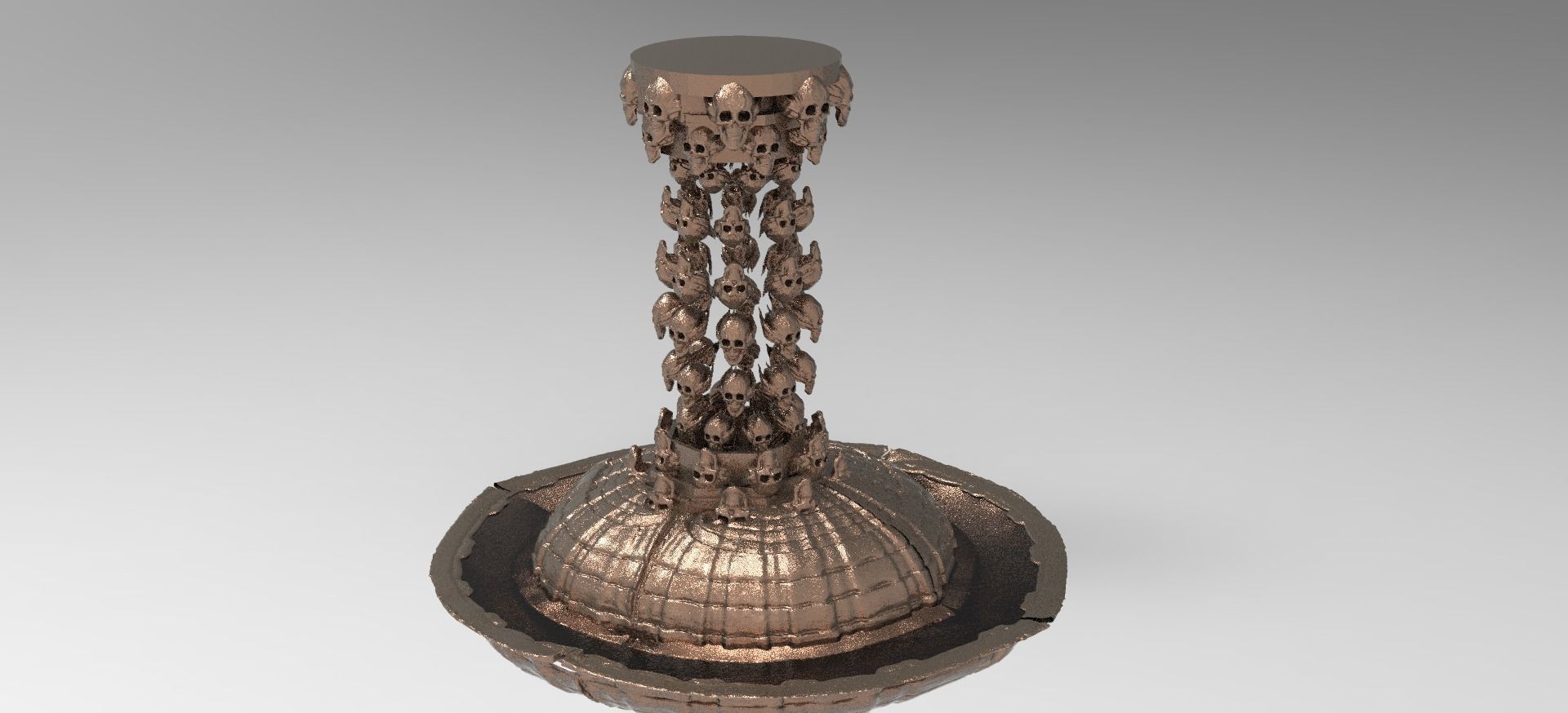 Crypt keeper Scull fountain explosion collection 3D model_3