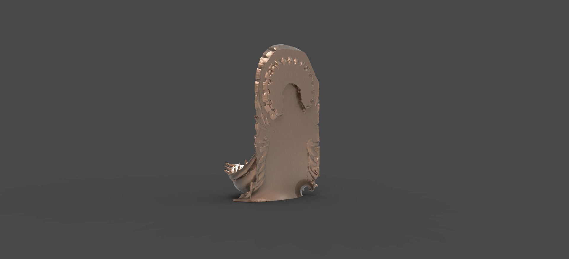 Baroque Lionmane fountain sculpture 3D model_1