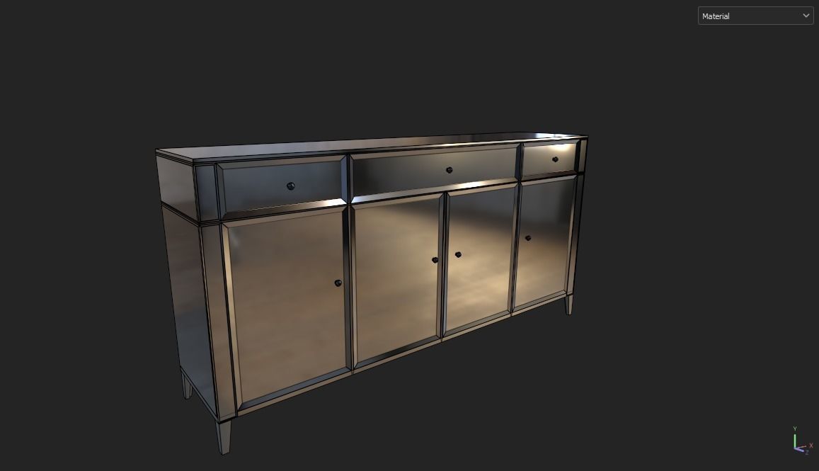 Buffet tables Glamorous Low-poly 3D model_2
