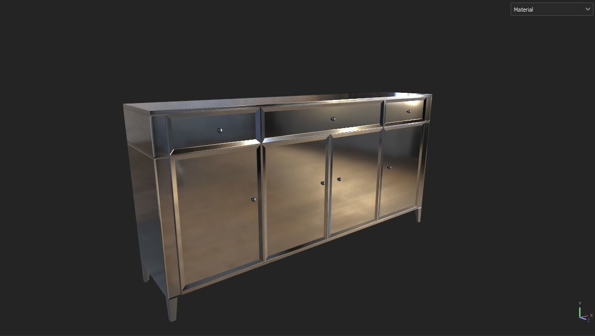 Buffet tables Glamorous Low-poly 3D model_1