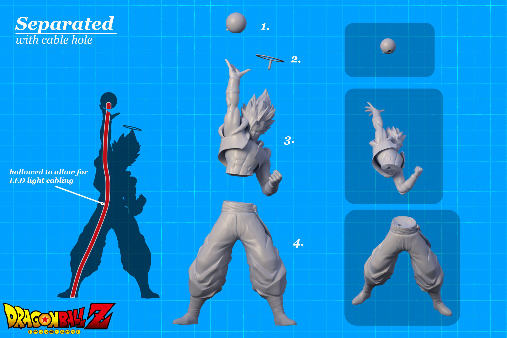 Gogeta Fusion Reborn Soul Punisher LED Ready 3D print model_5