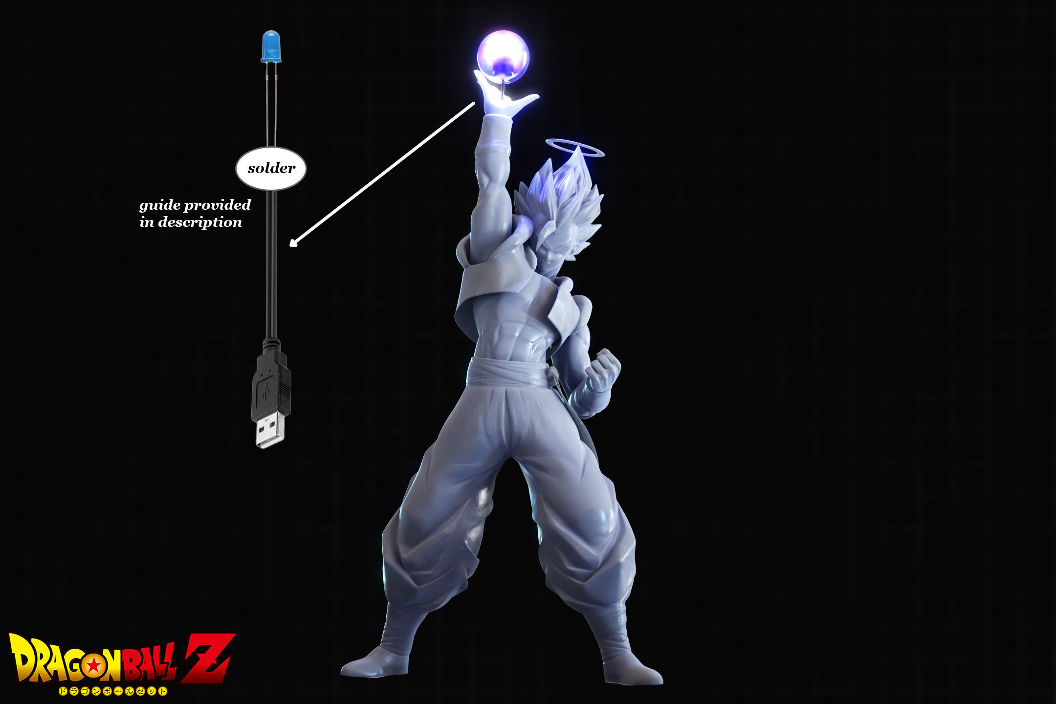 Gogeta Fusion Reborn Soul Punisher LED Ready 3D print model_1