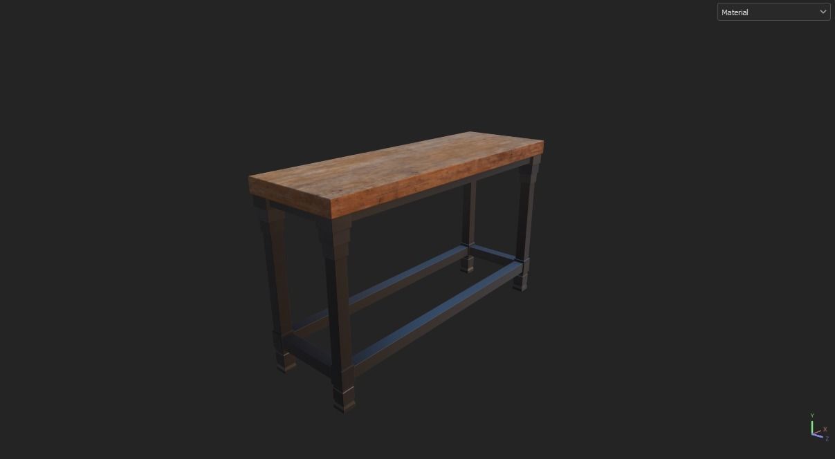 Furniture Console Tables Rustic 3D model_1