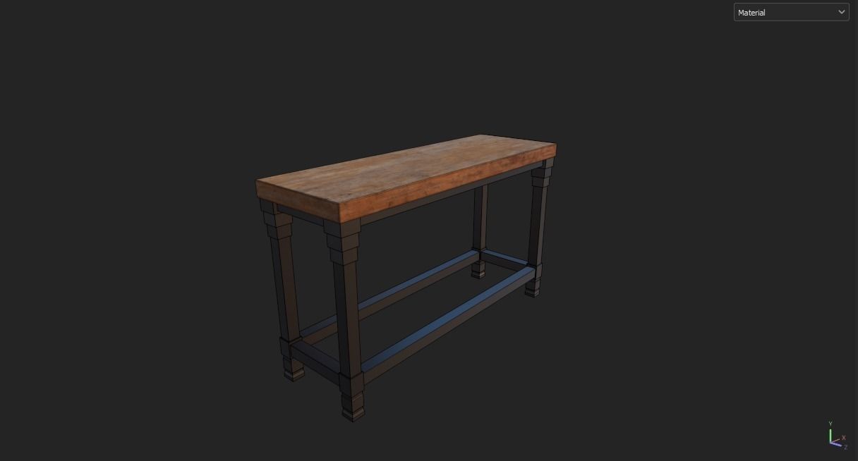 Furniture Console Tables Rustic 3D model_2