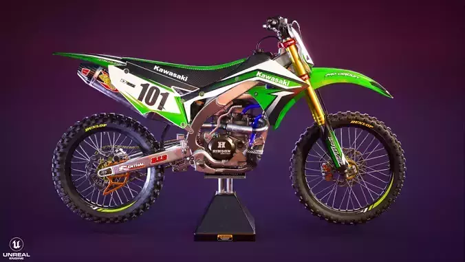 Motorcycle Dirt Bike Low-poly 3D model