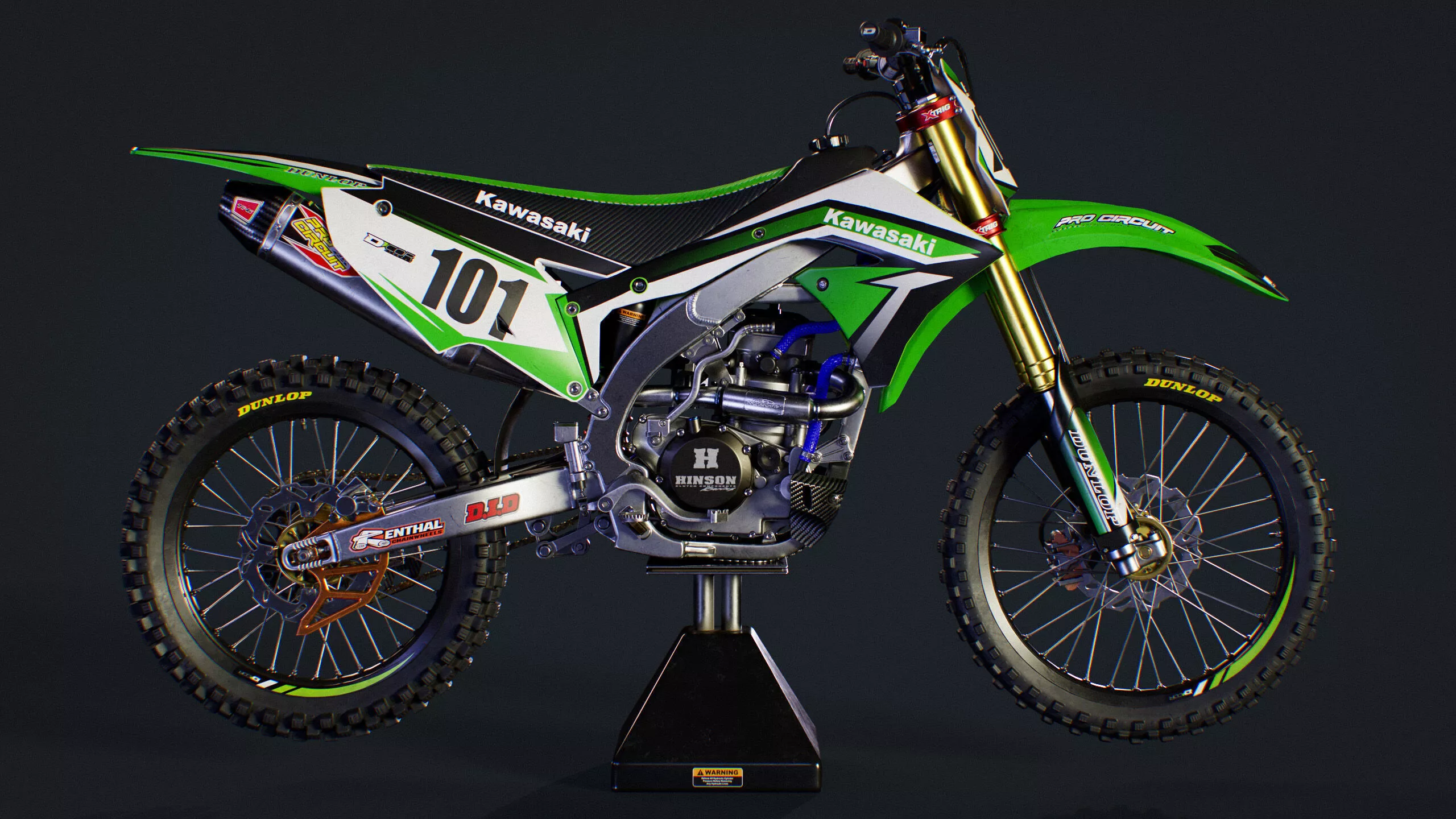 Generic Motocross Bike - Rigged Low-poly 3D model
