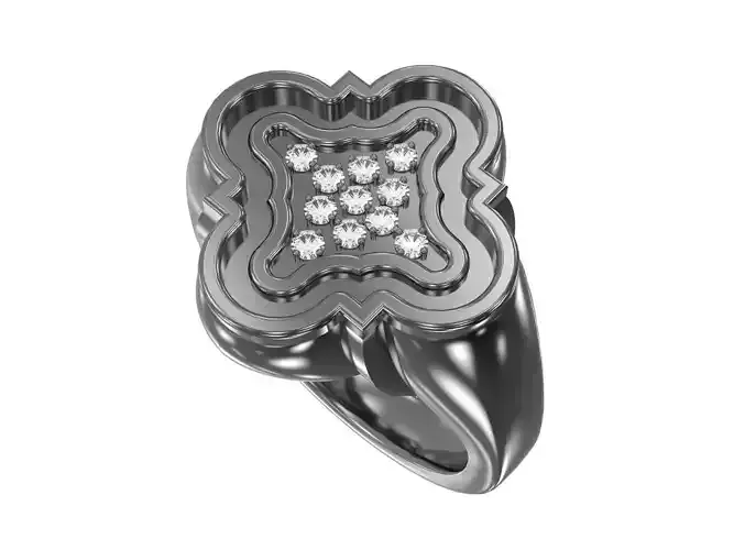 gents diamond signet ring size 9