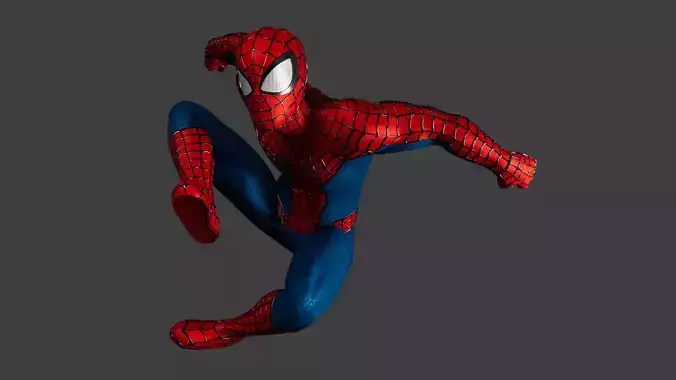 Spider-Man Rigged 3D Model Compatible with Maya 2023 3 and newer