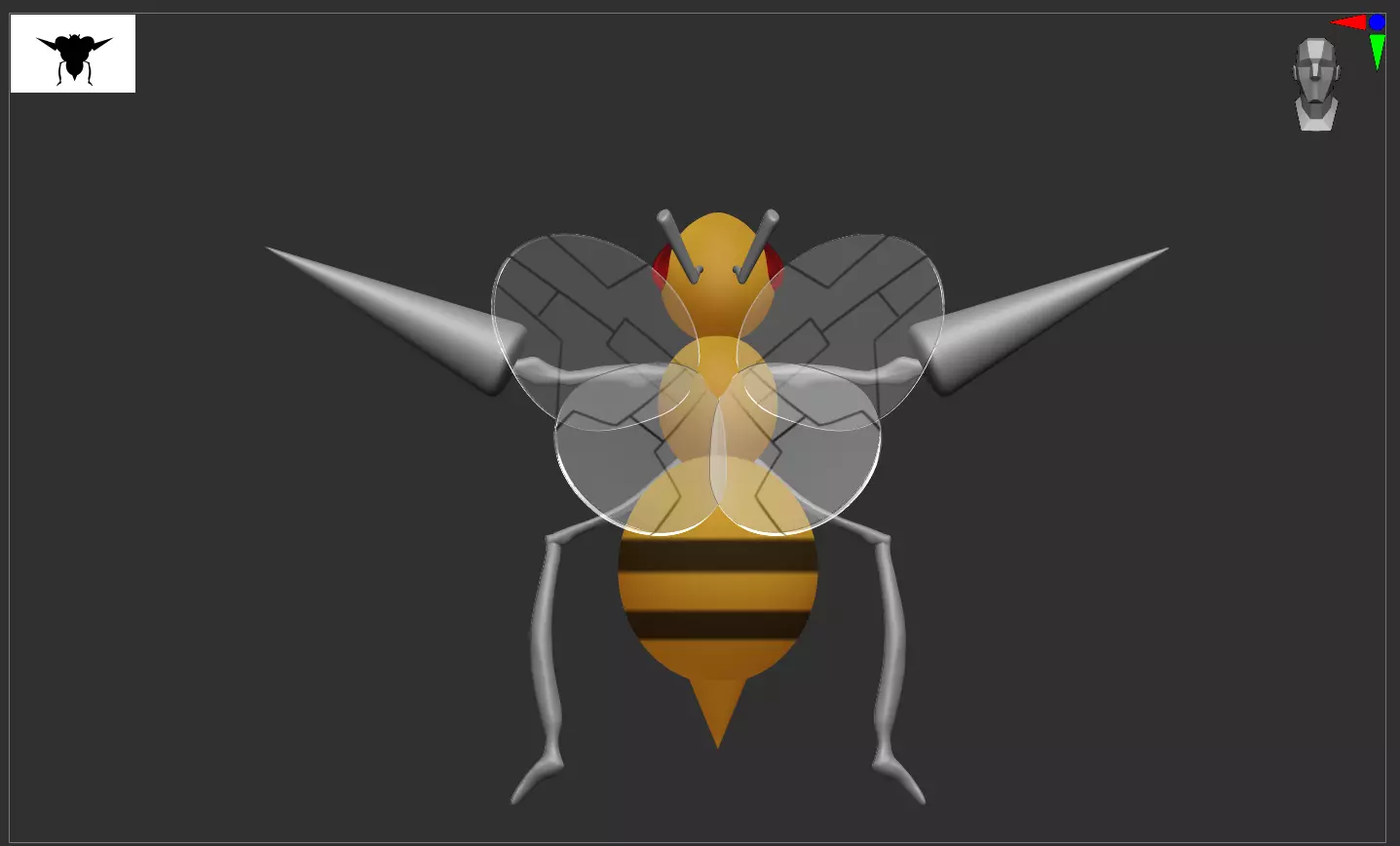 Beedrill Pokemon taxidermy 3D print model_0