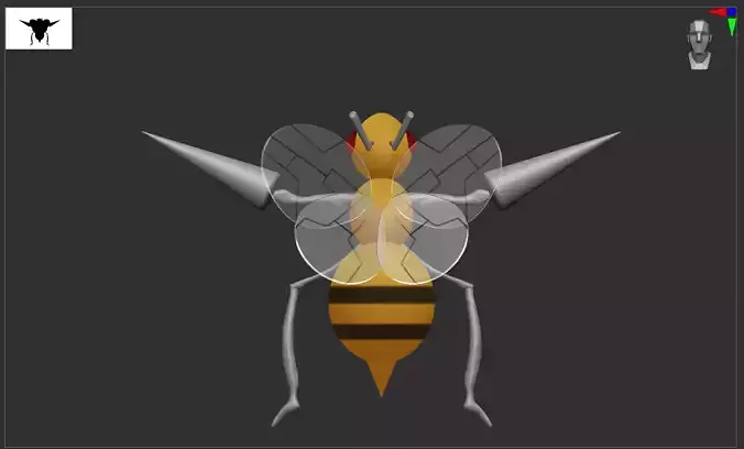 Beedrill Pokemon taxidermy 3D print model