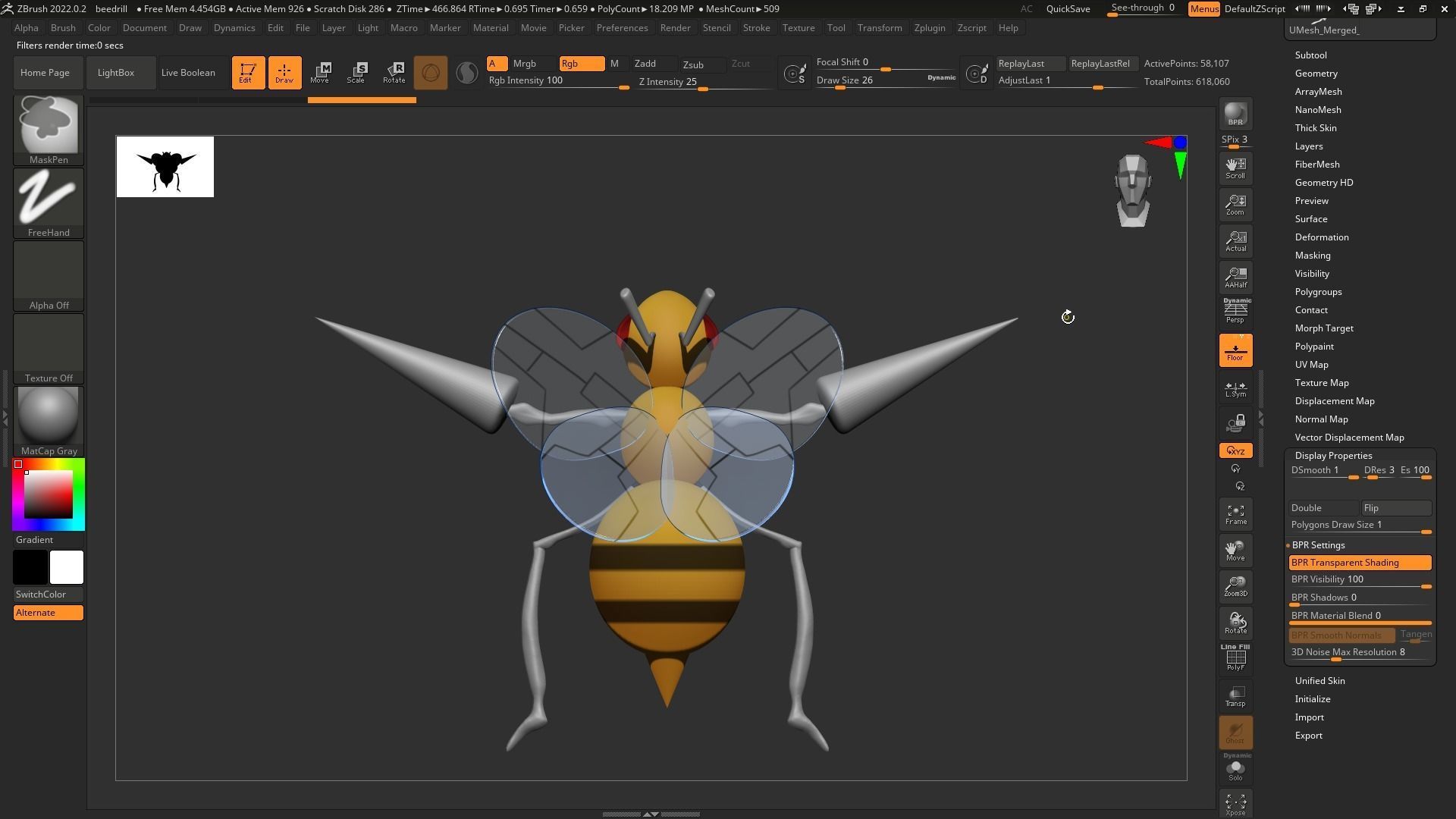 Beedrill Pokemon taxidermy 3D print model_5