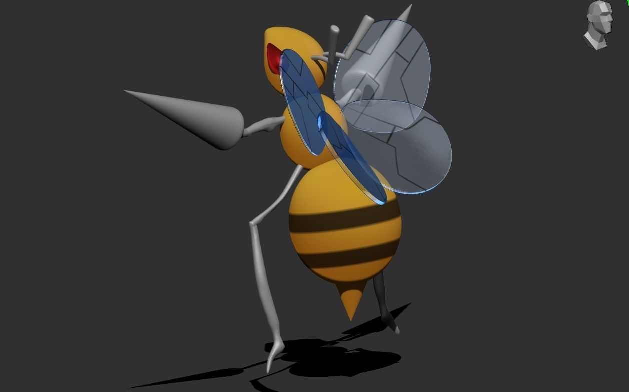 Beedrill Pokemon taxidermy 3D print model_6