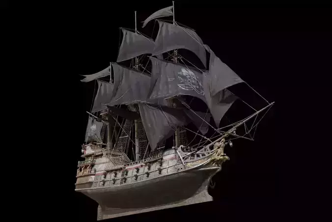 Pirate Ship with PBR Textures 3D model