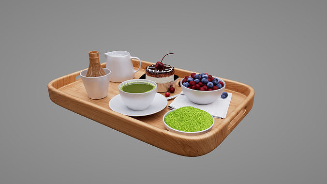 matcha food Low-poly 3D model 2